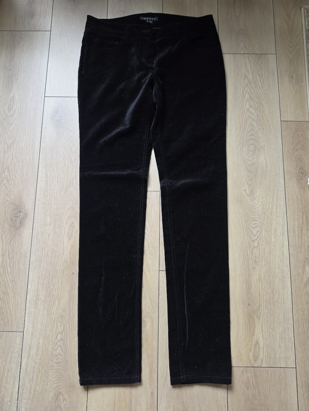 NWOT Theory Black Velvet Straight Leg Pants Size 8